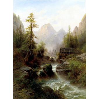 РЕПРОДУКЦИИ НА КАРТИНИ Къща край планински поток (1890)